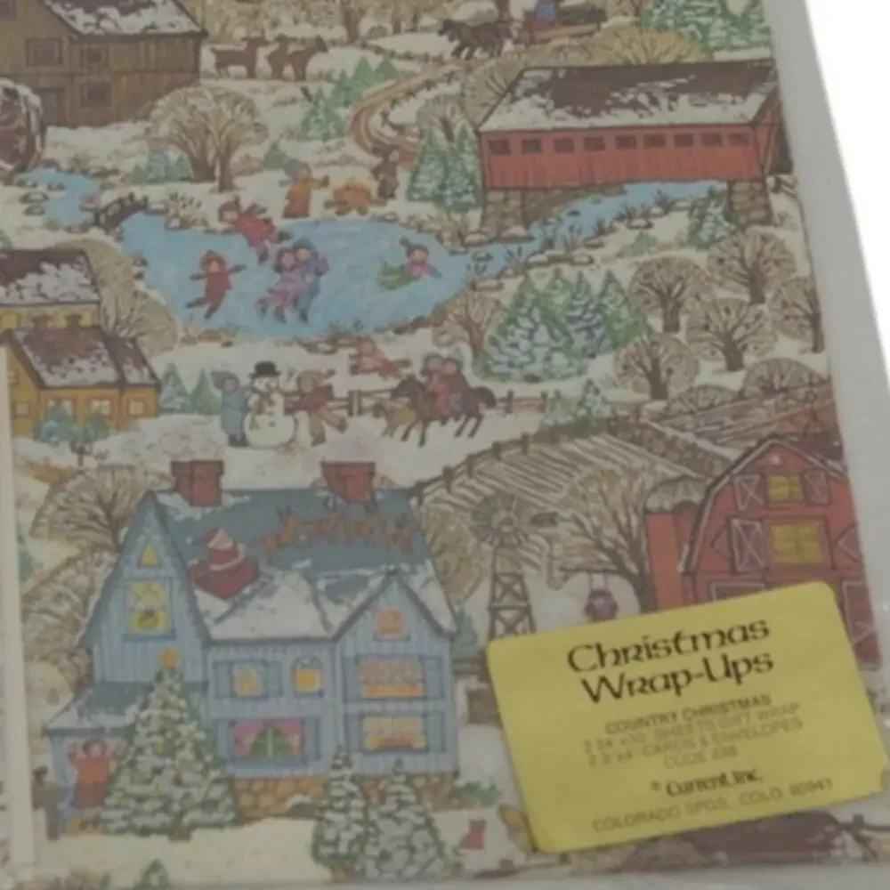 Vintage Current Country Christmas Wrapping Paper Wrap-Ups